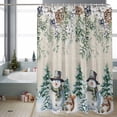 thumbnail image 2 of Snowman Christmas Bathroom Shower Curtain Winter Berries Xmas Tree Squirrels Rustic Waterproof Washable Shower Curtains for Bathtub Bath Decor with Grommets and Hook 36 X 72 Inch, 2 of 8