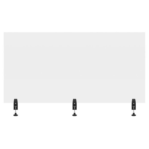 Offex 30x60" Contemporary Aluminum Sneeze Guard Desk Divider in Clear