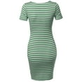 thumbnail image 3 of FashionOutfit Women's Lattice-Front Stripe Short Sleeves Dress, 3 of 3