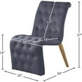 thumbnail image 3 of Meridian Furniture Curve Gray Velvet Dining Chair (Set of 2), 3 of 7