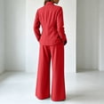 thumbnail image 5 of Women's 2 Piece Outfits Matching Lounge Sets Wrap Tops and Pants Fall Business Suit Set Dressy Pantsuits Women's Casual Business Office Suit, 5 of 8