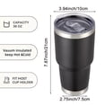 thumbnail image 2 of 30oz Tumbler Stainless Steel Vacuum Insulated Water Coffee Tumbler Cup Double Wall Powder Coated Spill-Proof Travel Mug Thermal Cup for Home Outdoor Black, 2 of 6