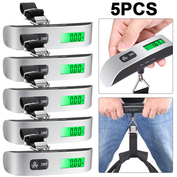 Báscula Electrónica Digital para 5 Uds. 50kg LCD Peso Maleta Portátil