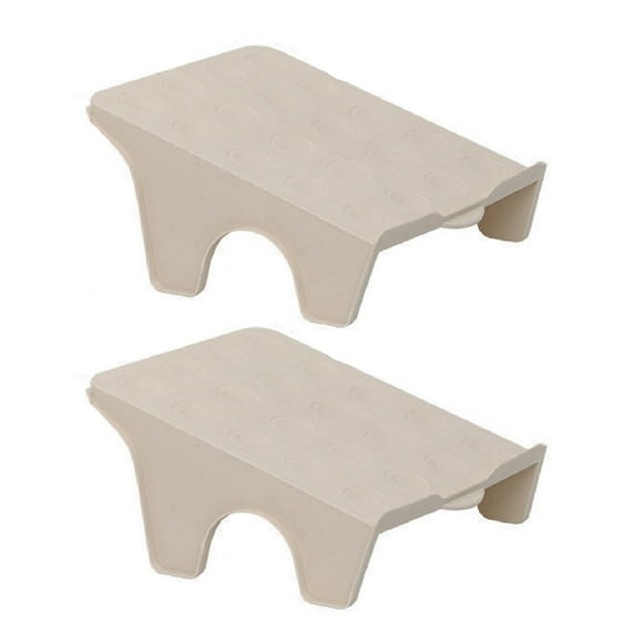 ZOUSSIQI 2PCS Shoe Space Saver 2 Deck Shoe Stacker Cream Color Easy Access Plastic Shoe Slots Organizer for Closet Organization JU316-111071