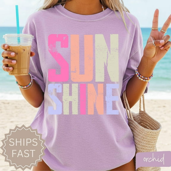 Sunshine Women Tee, Beach Life Gift for Her, Summer Trendy Shirt, Distressed Beach Mom Gifts, Lake Pool River Birthday Gifts