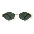 thumbnail image 3 of Hipster Retro Classic Diamond Shape Metal Rim Hustler Sunglasses Gold - Green, 3 of 8