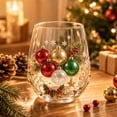 thumbnail image 4 of QISIWOLE 2D Christmas Glass Art Cup, Stemless Wine Glasses with Santa Snowman Reindeer Tree, Drinking Glasses for Coffee Cocktails Whiskey Soda, Xmas Home Bar Holiday Decor, Unique Christmas Gift, 4 of 8