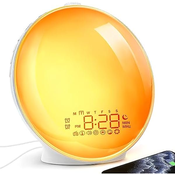 wonima02 Wake up Light Sunrise Alarm Clock, Sleep Sound Machine Night Light, Smart Alarm Clock with Sunrise Simulation, Sleep Assistant White Noise Sound, Dual Alarm, Gentle Wake up for Heavy Sleeper