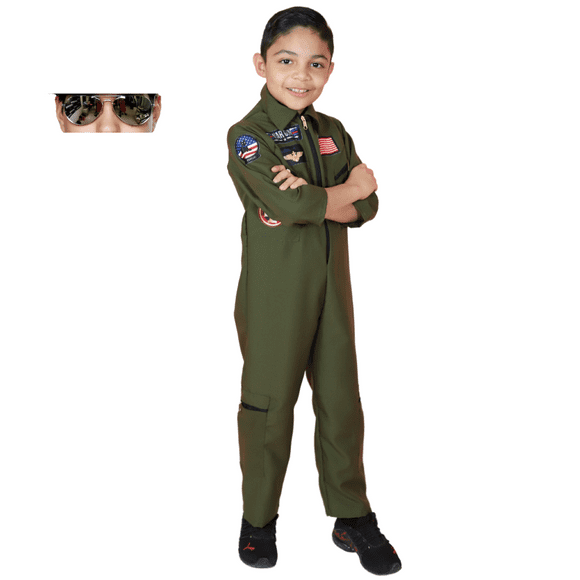 Disfraz unitardo de piloto militar Aviador Fx Costumes para Niño talla 4 a 6 años