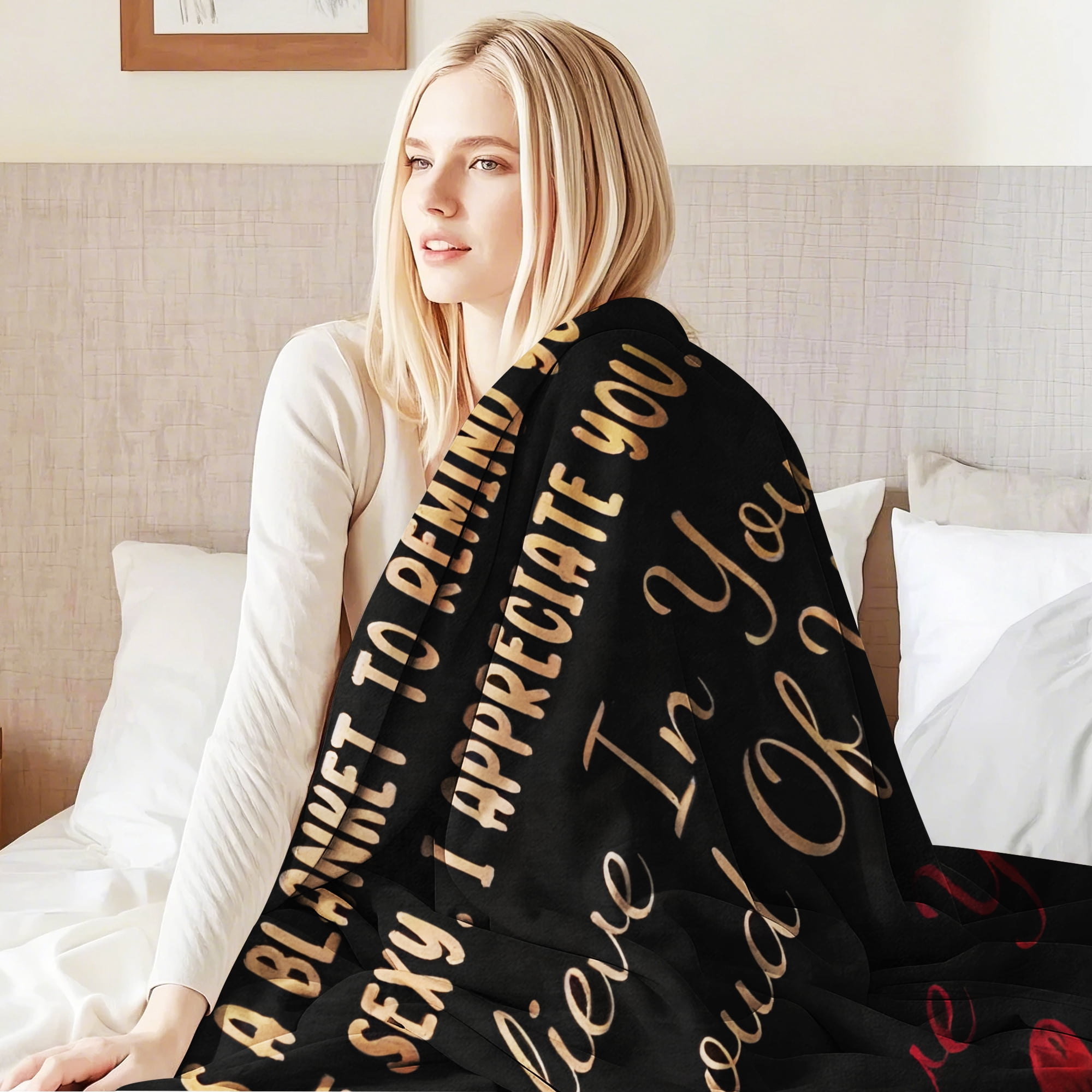 Flannel Fleece Throw Blanket For Love, Lightweight Cozy Plush Blanket for Sofa Couch,50"X60"