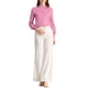 thumbnail image 2 of Blusa de botón con cuello de pie y pliegues para mujer INSPIRE CHIC XL Rosa Pink, 2 of 7