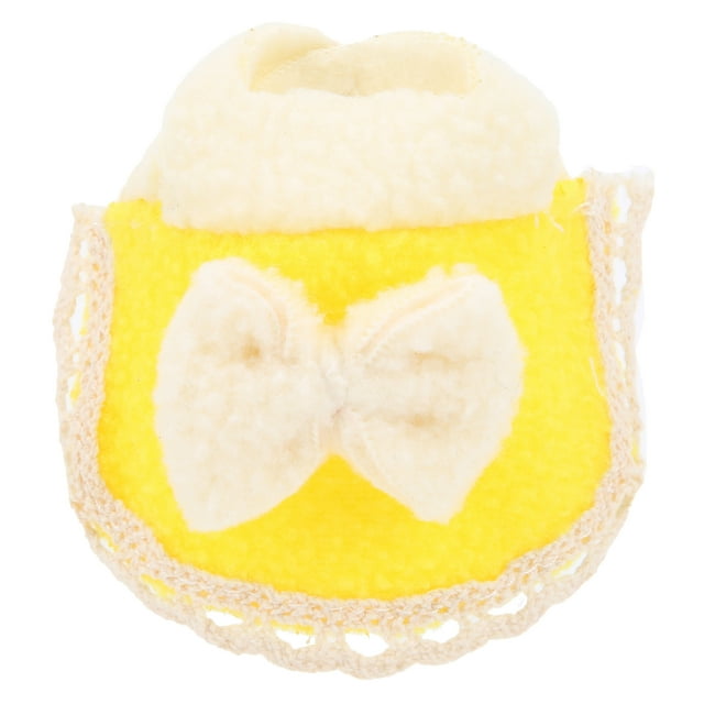 ZOUSSIQI Hamster Cloak Outfits with BowKnot Soft Fleece Mini Pet Clothes for Small Animal(Yellow M) CW04#1893