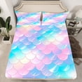 thumbnail image 2 of Homewish Children Teens Girls Ocean Mermaid 4pcs Bed Sheets,Abstract Gradient King Sheets,Dreamy Princess Super Cozy Sheet Set,Microfiber Bedroom Decor, 2 of 7