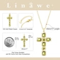 thumbnail image 5 of Linawe Peridot Green Cross Necklace for Women, Gold Plated Jewelry Cross Charm Pendant Chain Necklace, Crystal Imitation Diamond Birthstone Rhinestone Necklace, Catholic Birthday Mom Gifts, 5 of 7