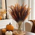 thumbnail image 5 of Fall Stems,Fall Flowers,Fall Artificial Spike Foliage Stems, 5 Pcs Faux Grain Floral Picks for Vase Table Mantel Indoor Autumn Decor(Brown), 5 of 6