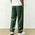 thumbnail image 5 of Pants,Breathable Straight-Leg Trousers for Men,Men's Linen Pants Fall Summer Beach Casual Pants, XL, 5 of 5