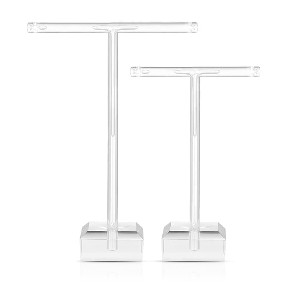 CRILSTYLEO 2Pcs Simple Design Acrylic Earrings Stand for Retail Store 11.8x3.2x1.2In