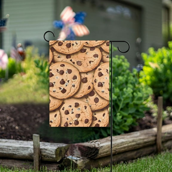 Chocolate Chip Cookies Garden Flag Double Sided Outdoor Banners for Courtyard Outdoor Lawn Farmhouse Holiday Decorations