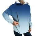 thumbnail image 2 of HOMBOM Womens Nursing Sweatshirts Breastfeeding Solf Zipper Pullover Long Sleeve Light Blue Hooded Tops for Women Gradient, 2 of 5