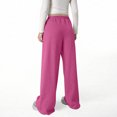 thumbnail image 5 of YUANxueke Girls Fleece Lined Sweatpants Bow Graphic Drawstring Waist Wide Leg Warm Pants for 5-15 Years, 5 of 7