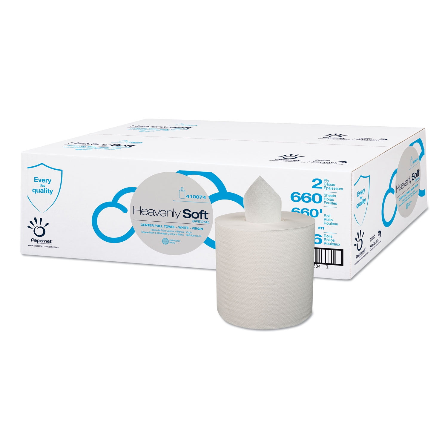 Heavenly Soft Paper Towel 7.6" x 12" White 6/Carton 410074