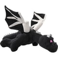 thumbnail image 1 of Peluche de dragón negro de 60 cm: muñeco de peluche de personaje clásico de videojuegos, almohada de dragón de fantasía suave, peluche coleccionable de gran tamaño., 1 of 5
