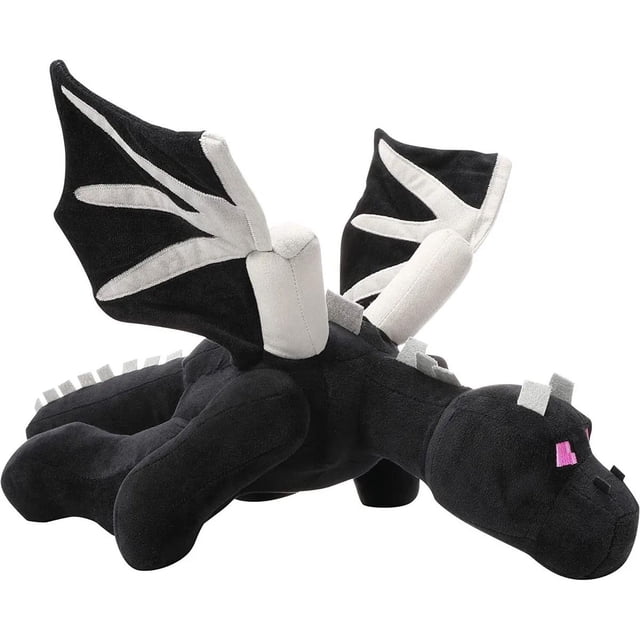 Peluche de dragón negro de 60 cm: muñeco de peluche de personaje clásico de videojuegos, almohada de dragón de fantasía suave, peluche coleccionable de gran tamaño.