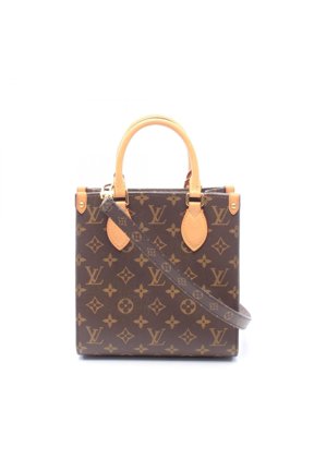 Pre-Owned Louis Vuitton Sac Plat BB Monogram 2-Way Handbag, Coated Canvas Leather, Women's,...