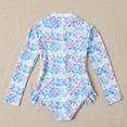thumbnail image 2 of [BRAND CLEARANCE!!!] 1-6T Summer Toddler Girls Cute Mermaid One Piece Swimsuits Long Sleeve Sun Protection Rufled Rash Guard Zipper Bathing Suit (White), 2 of 8