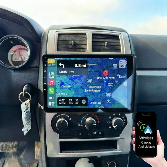 Gsuatey Android Car Stereo for Dodge Charger 2008-2010, 10 Inch Touch Screen Car Radio with Wireless Carplay Android Auto GPS WiFi Bluetooth FM Mirror Link Android Auto Backup Camera