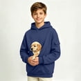 thumbnail image 6 of Kids Hoodie with Dog Pouch Boys Oversized Cat Hoodies with Cargo Pockets for Dogs Cats Pet Solid Color Sweatshirts, 6 of 10