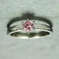 thumbnail image 5 of Ahansh Jewels Round Cut Pink Sappire Engagement Ring For Women's 925 Sterling Silver, 5 of 5