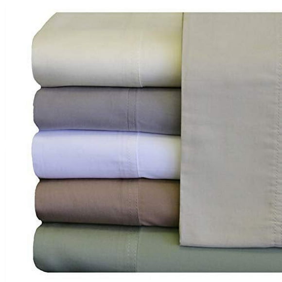 Draps ABRIPEDIC Tencel, Tissu Doux et Naturel Pur, Ensemble de Draps en Lyocell Tencel 100 % Tissé, Ensemble de 4 Pcs, Taille Très Grand, Blanc