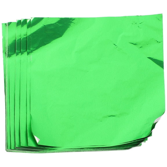 KAKOWELY Candy Foil Paper Green 200 Sheets 4.7x4.7x0.04In
