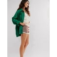 thumbnail image 6 of Women'S City Denim Jacket-Long Sleeve Oversized Boyfriend Style Jean Jacket with Button Up Front Green XL, 6 of 8