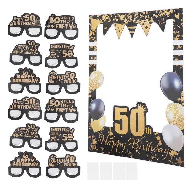OUNONA 1Jgo Accesorios Decorativos Para Cabina De Fotos Con Gafas Divertidas Para Fiesta 50 Años