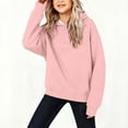 thumbnail image 4 of RYRJJ Girls Boys Button Collar Hooded Sweatshirts Pullover Casual Long Sleeve Hoodies Kids Cute Oversized Pocket Sweatshirt Tops, 4 of 6
