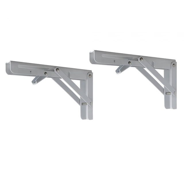 2 soportes de estante plegables para ahorrar espacio, de metal. Blanco 16 pulgadas