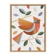 thumbnail image 2 of Kate and Laurel Sylvie Cardinal with Fall Leaves Framed Canvas Wall Art by Carey Copeland, 18x24 Natural, MId-Century Fall Colors Animal Decor, 2 of 6