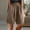 Khaki plus size cotton shorts with pockets a1, variant on Cagogo Women Plus Size Cotton Linen Elastic Waist Shorts Casual Loose Regular Fit Shorts with Pockets Solid Summer Travel Beach Lounge Bottoms, Black 4XL