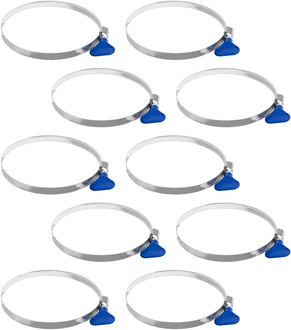 POWERTEC 4Inch Key Hose Clamp Stainless Steel 4” Thumb Screw Dust