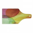 thumbnail image 1 of Abstract Cutting Board, Abstract Watercolor Painted Paper Style in Modern Art Design Print, Tempered Glass Cutting and Serving Board, Wine Bottle Shape, Yellow Orange Lime Green, by Ambesonne, 1 of 1