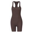 thumbnail image 4 of biudgviw Womens Yoga Jumpsuits Square Neck Sleeveless Workout Rompers Ribbed Backless Seamless One Piece Bodysuits Summer Outfits, 4 of 7