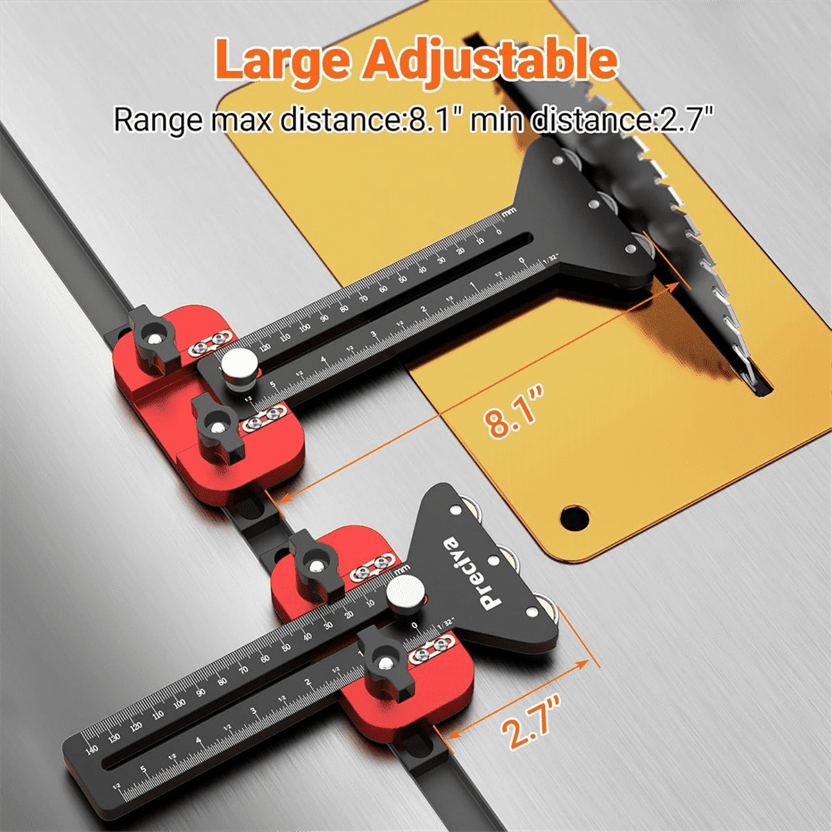 Thin Rip Table Saw Jig - 3 Pulleys Thin Rip Jig for Making Repetitive Narrow Strip Cuts, Table Saw Guide Fits,1 set * Thin Rip Table Saw Jig,Black & Red