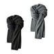 thumbnail image 1 of 2 uds bufandas largas de moda adultos Unisex cómodos deportes al aire libre viajes Camping senderismo otoño cálido bufanda chales negro gris oscuro, 1 of 9