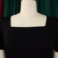 thumbnail image 6 of AURA Womens Square Neck High Waist A Line Midi Dress With Belt Flare Short Sleeves Solid Color, 6 of 9