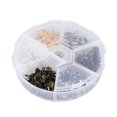 thumbnail image 1 of 1 Box Handmade Jewelry Iron Buckle Accessories Set Iron Clam Shell Bead Crimp Knot Tip Cover for DIY Jewelry Making (Mixed Color), 1 of 9