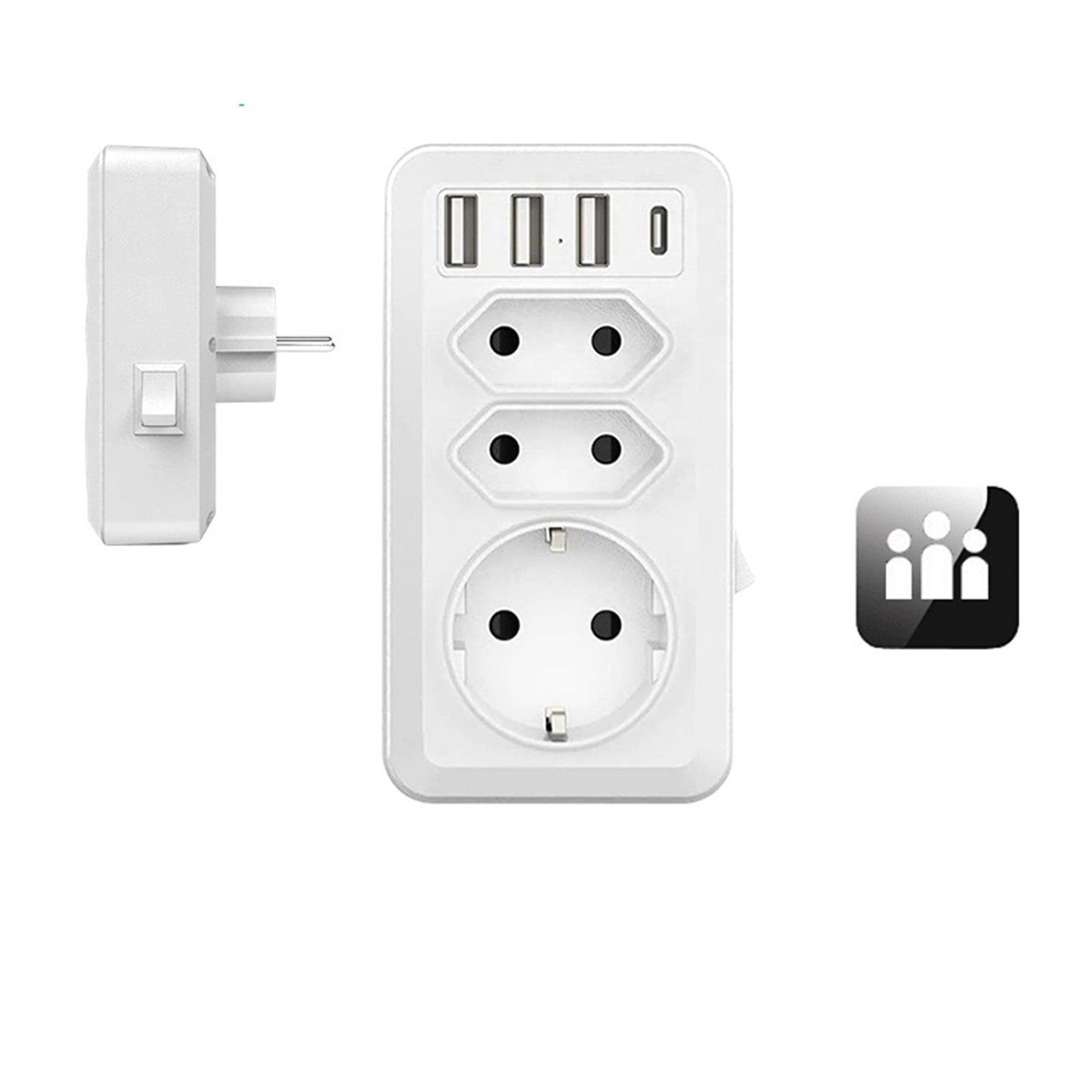 USB Socket Extender Adapter Power Strip 3 Socket With Charger Type C Port Compatible Power Station Extension