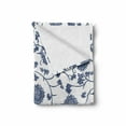 thumbnail image 2 of Blue Soft Flannel Fleece Throw Blanket, Chinese Floral Garden Pattern Nature Inspirations with Traditional Ornament Design, Cozy Plush for Indoor and Outdoor Use, 70" x 90", Blue White, by Ambesonne, 2 of 6