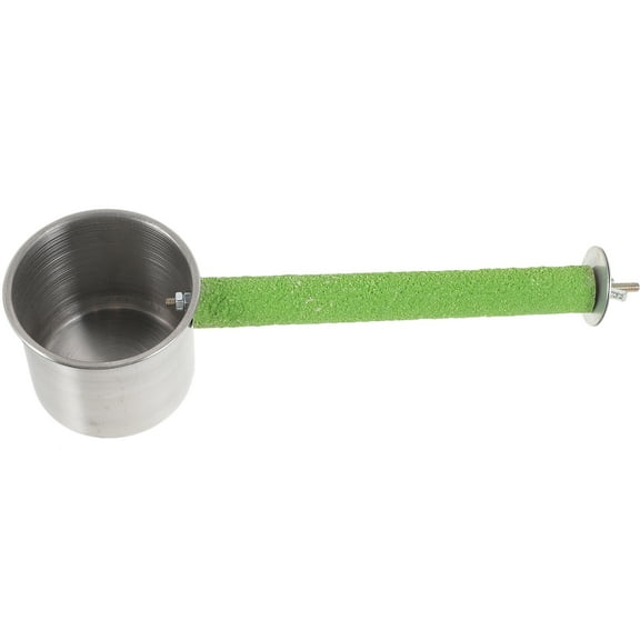 CRILSTYLEO Bird Perch Grinding Wooden Stainless Steel 1Pack 8.7x2.8in